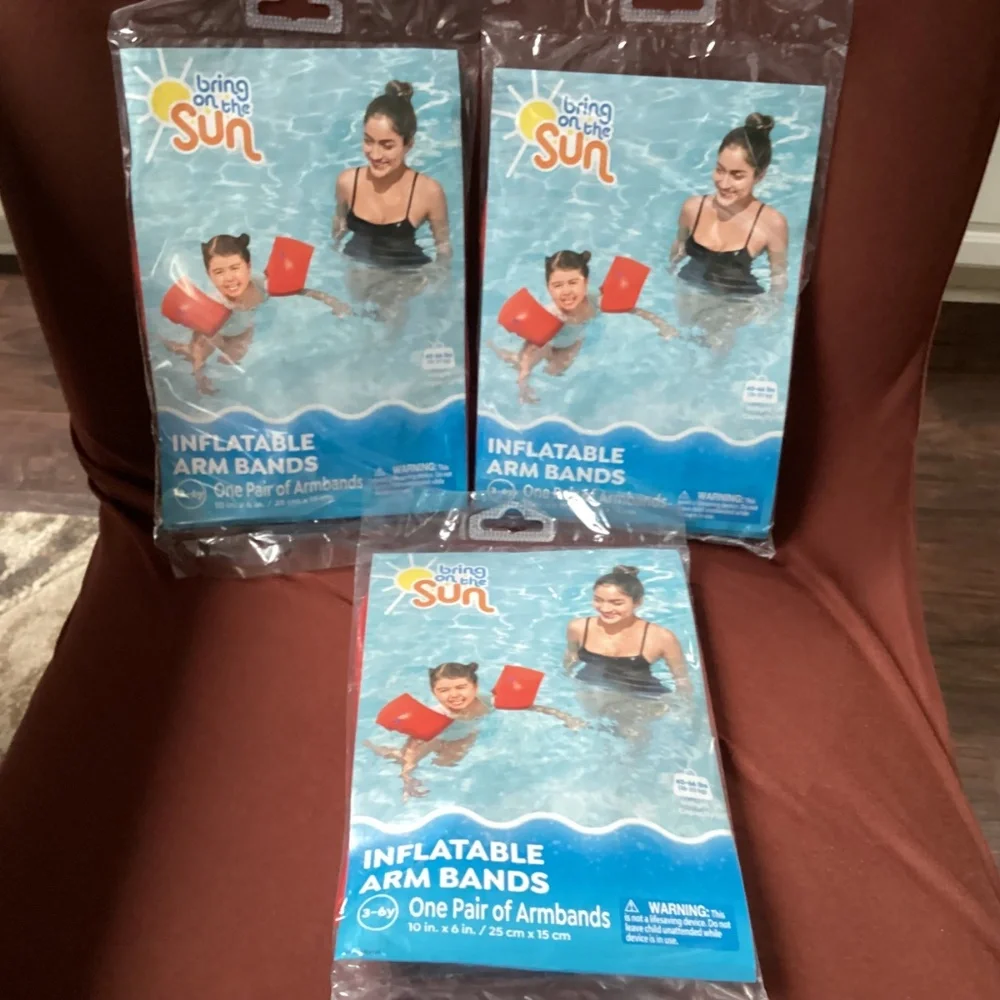 Bring on the Sun Red Inflatable Armbands Bundle New  10”x6” 3-6y